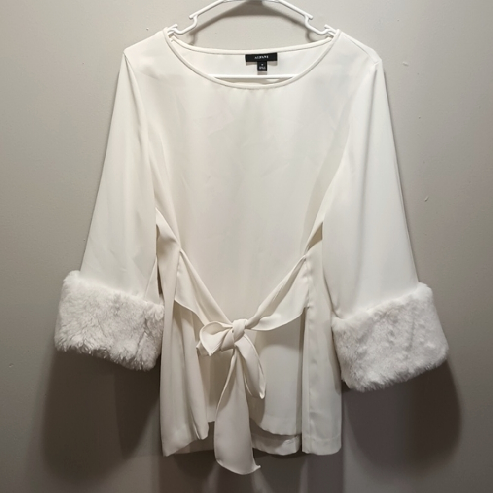 Alfani faux fur cuff top